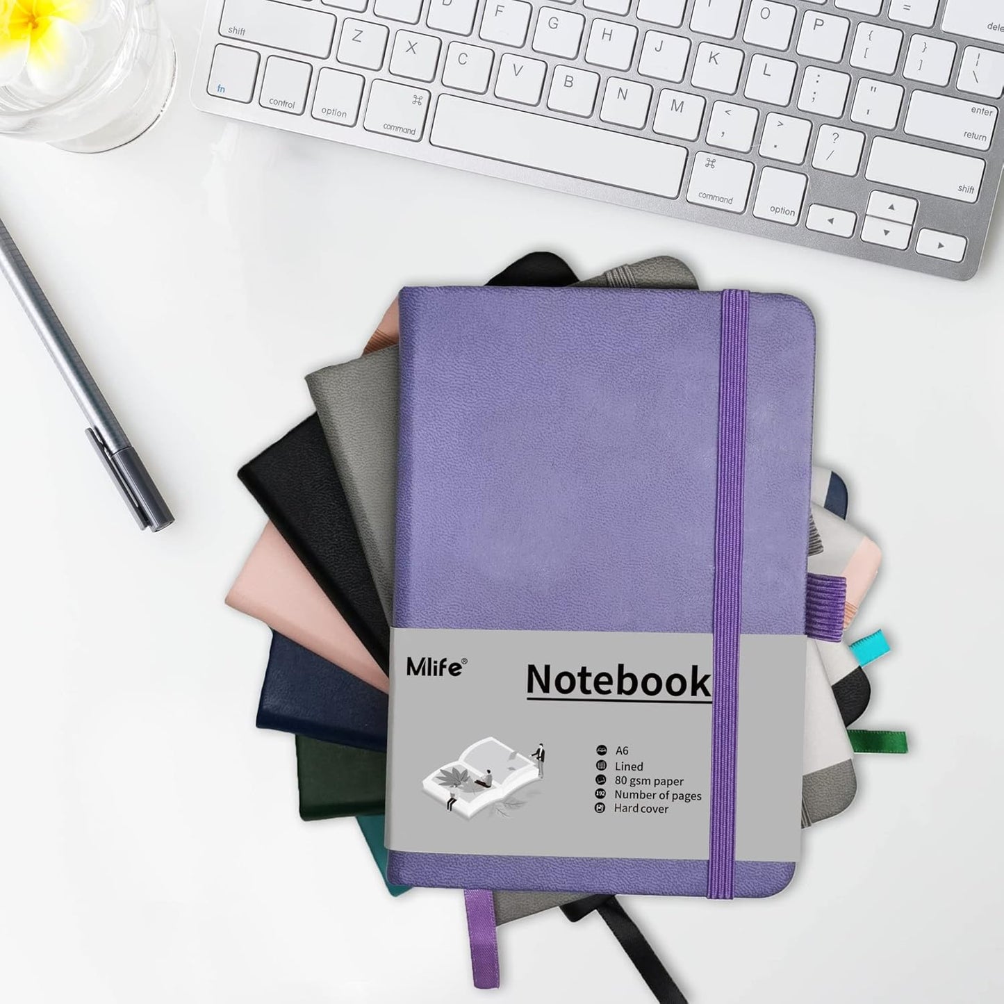 A6 Small Journal Notebook, Lined Pocket Notebook with Pen Holder, Mini Notebook Hardcover, 192 Pages, 3.9 Inches * 5.5 Inches Journal for Women and Man(1Pack Pink)