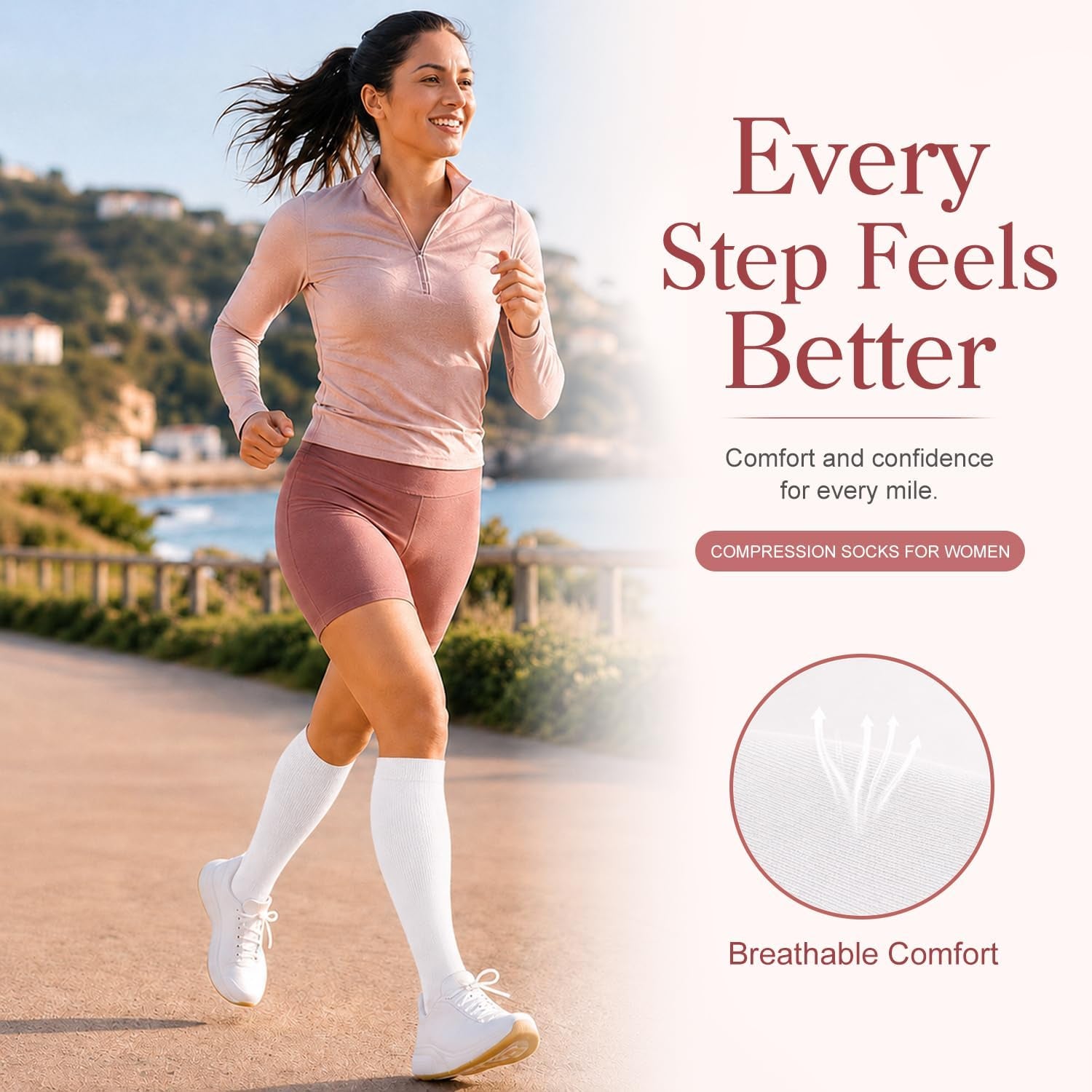 4 Pairs-Compression Socks for Women&Men Circulation-Best Support for Nurses,Running,Athletic