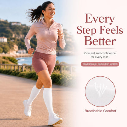4 Pairs-Compression Socks for Women&Men Circulation-Best Support for Nurses,Running,Athletic