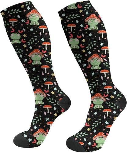 Floral Pattern Socks for Women & Men Support Circulation for Nurse, Travel, Flight