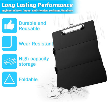 Nursing Clipboard Foldable Clipboard Medical: Edition Cheat Sheets Aluminum 3 Layers Foldable Clipboards Nursing Pocket Size Profile Clip Nurse Clipboards Notepad for Nurses Students and Doctors