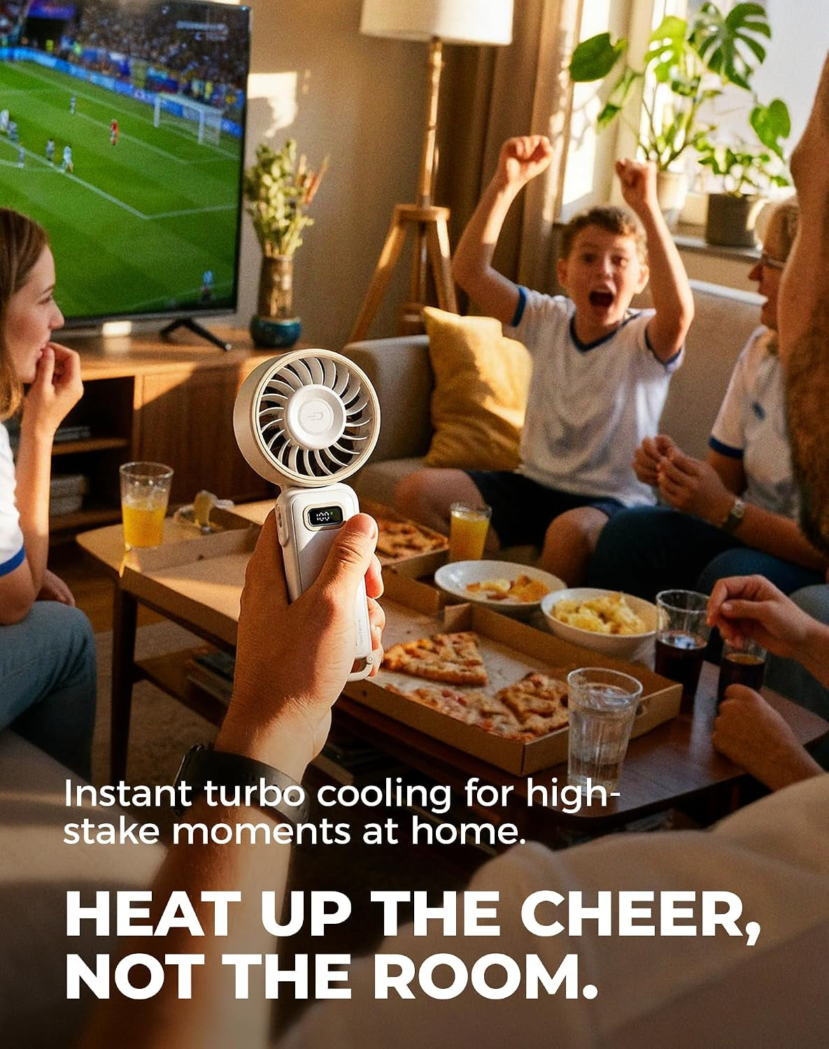 Portable Turbo Fan, 100 Speed Handheld Fan with Strong Airflow, Foldable 4 in 1 Personal Fan for Neck, Desk & Travel, USB-C Rechargeable, Lightweight for Summer, Concerts & Outdoor Use