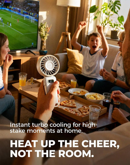 Portable Turbo Fan, 100 Speed Handheld Fan with Strong Airflow, Foldable 4 in 1 Personal Fan for Neck, Desk & Travel, USB-C Rechargeable, Lightweight for Summer, Concerts & Outdoor Use