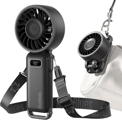 Portable Turbo Fan, 100 Speed Handheld Fan with Strong Airflow, Foldable 4 in 1 Personal Fan for Neck, Desk & Travel, USB-C Rechargeable, Lightweight for Summer, Concerts & Outdoor Use
