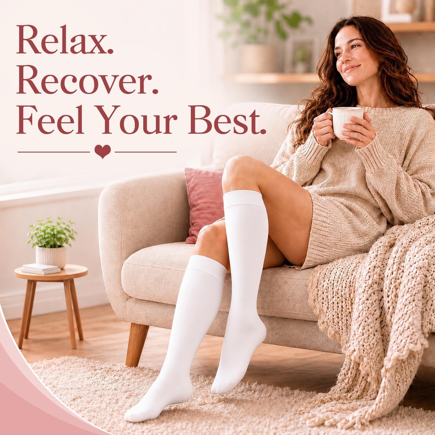 4 Pairs-Compression Socks for Women&Men Circulation-Best Support for Nurses,Running,Athletic