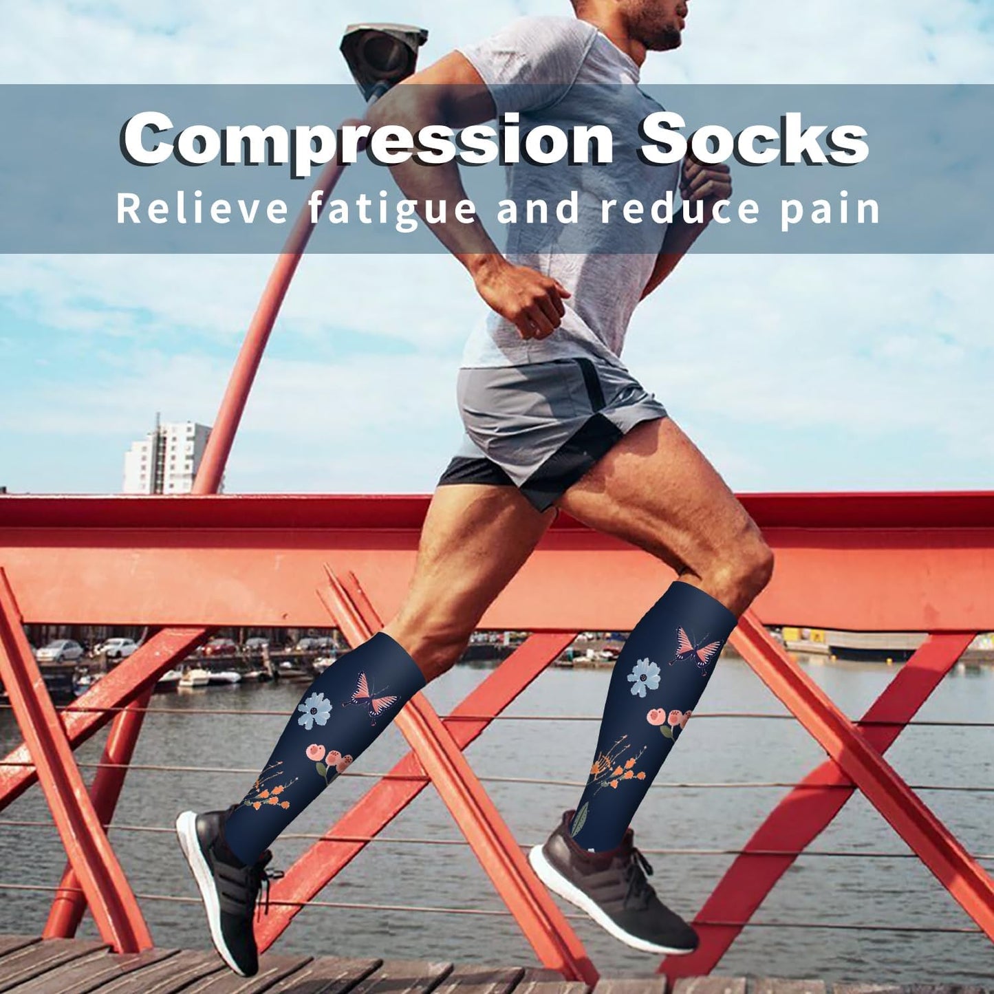 Compression Socks for Women & Men Circulation (6 Pairs) 15-20 Mmhg Is Best Support for Athletic Running,Nurse