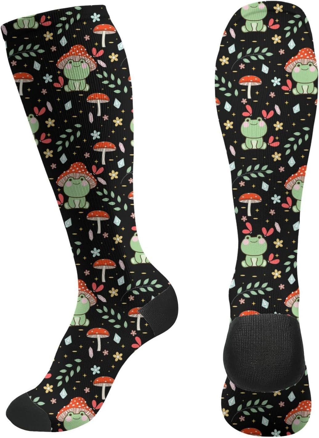 Floral Pattern Socks for Women & Men Support Circulation for Nurse, Travel, Flight