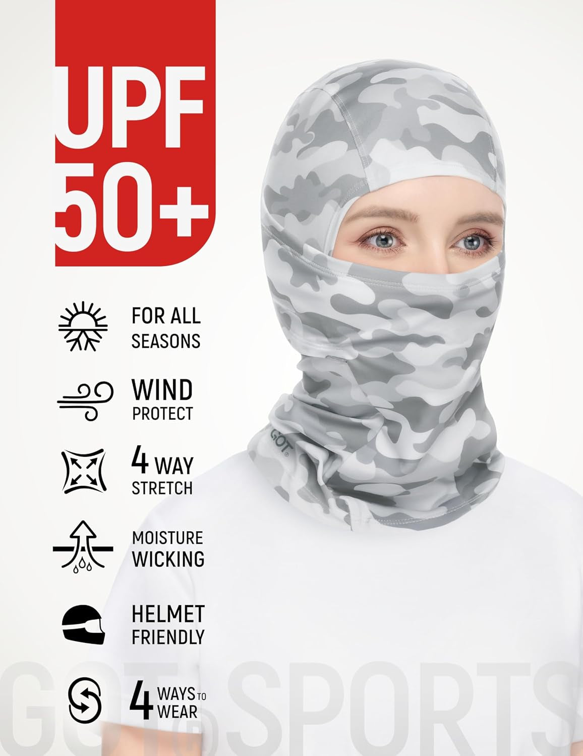 UPF 50+ Balaclava Face Mask - Sun Protection Hood Balaclava for Men Women - Motorcycle Sheisty Mask for Fishing