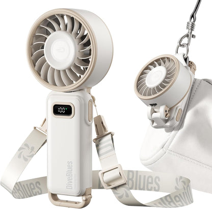 Portable Turbo Fan, 100 Speed Handheld Fan with Strong Airflow, Foldable 4 in 1 Personal Fan for Neck, Desk & Travel, USB-C Rechargeable, Lightweight for Summer, Concerts & Outdoor Use