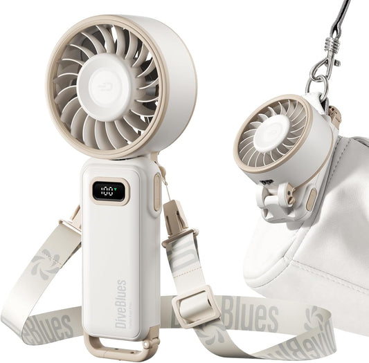 Portable Turbo Fan, 100 Speed Handheld Fan with Strong Airflow, Foldable 4 in 1 Personal Fan for Neck, Desk & Travel, USB-C Rechargeable, Lightweight for Summer, Concerts & Outdoor Use