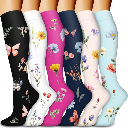 Compression Socks for Women & Men Circulation (6 Pairs) 15-20 Mmhg Is Best Support for Athletic Running,Nurse